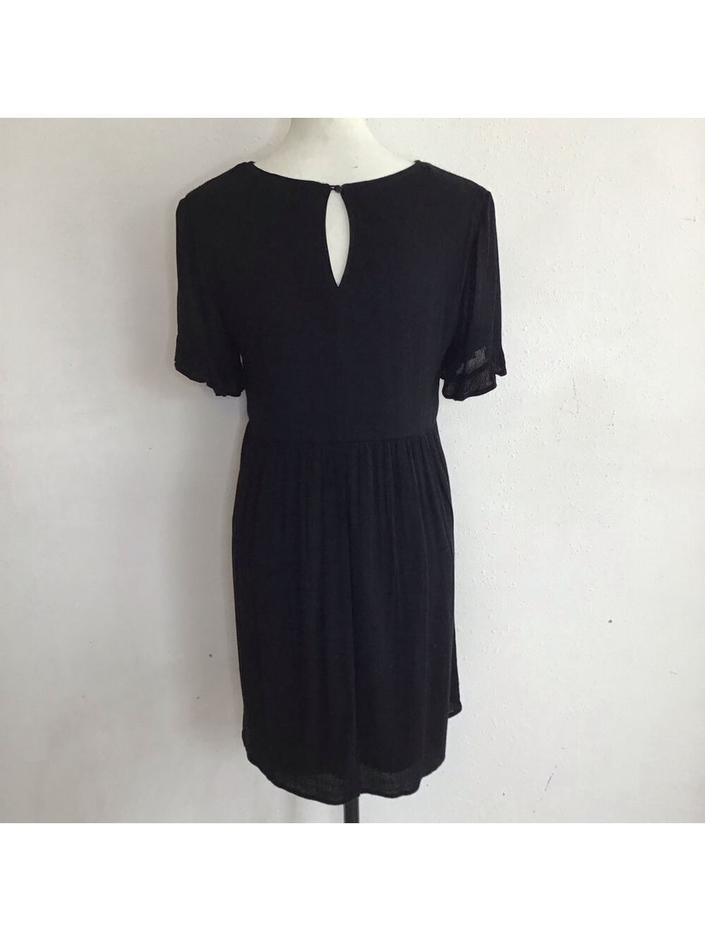 Everleigh Women Black Floral Embroidered Fun Mini Dress XS - Picture 9 of 14